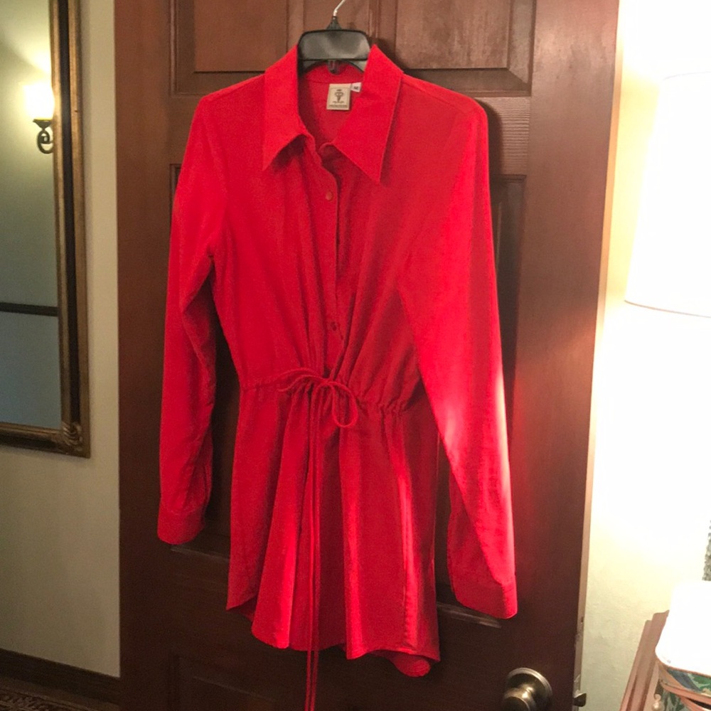 Belted red cord, never worn. Soft and comfy